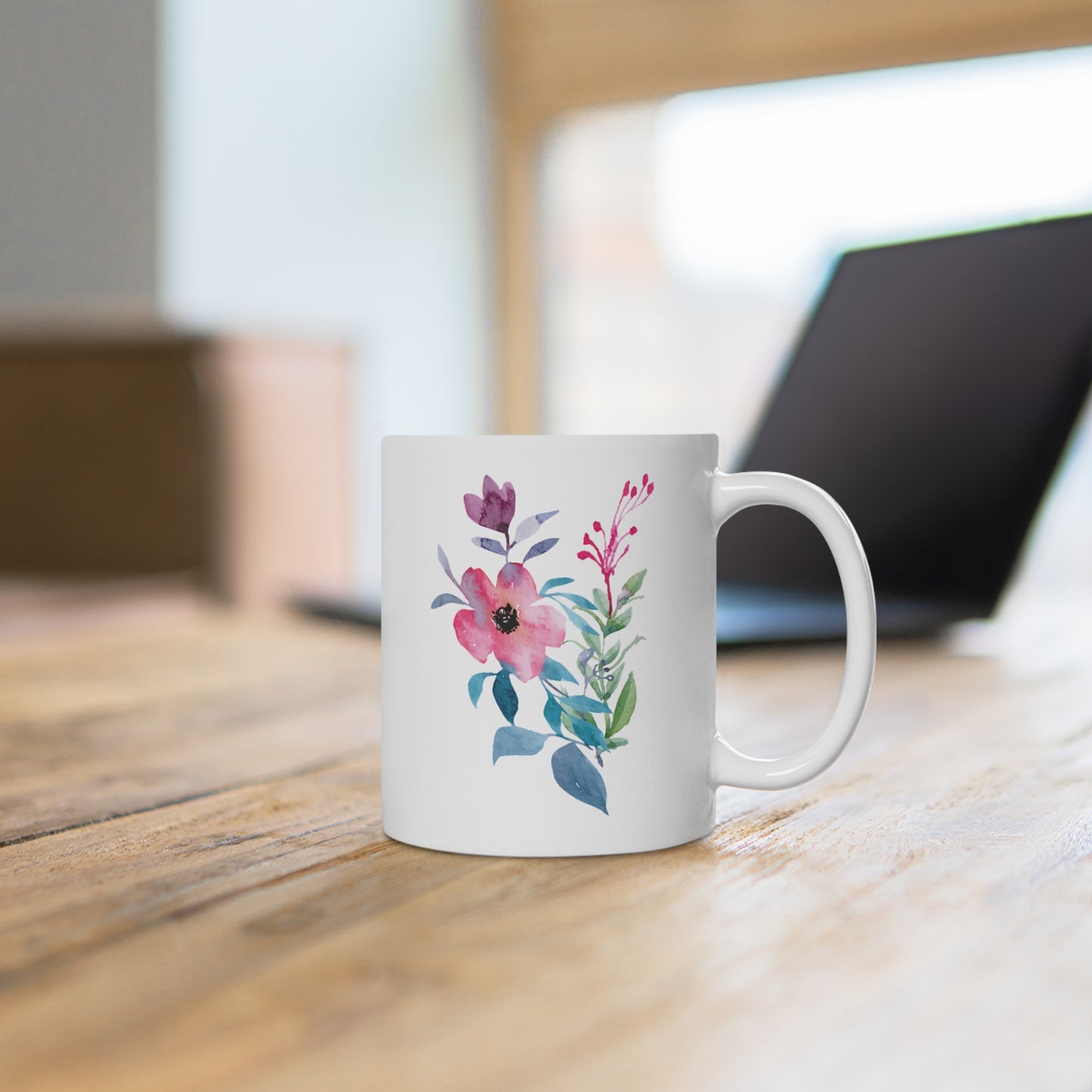 Floral Coffee Mug - Elegant Cup for Nature Lovers | Free Fashion