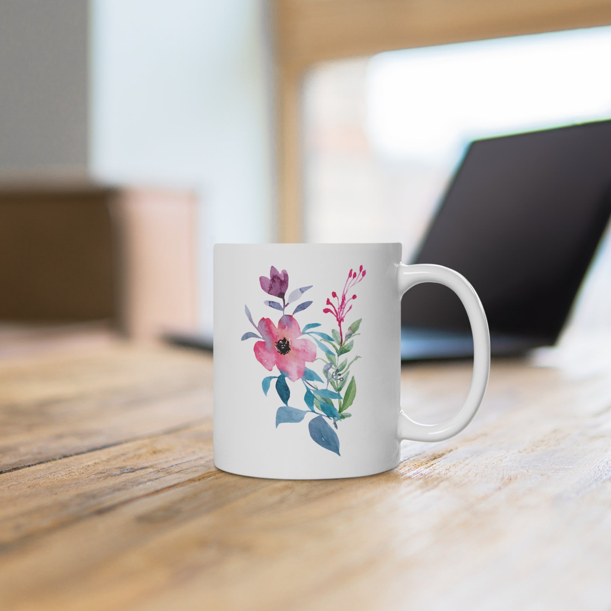 Floral Coffee Mug - Elegant Cup for Nature Lovers | Free Fashion