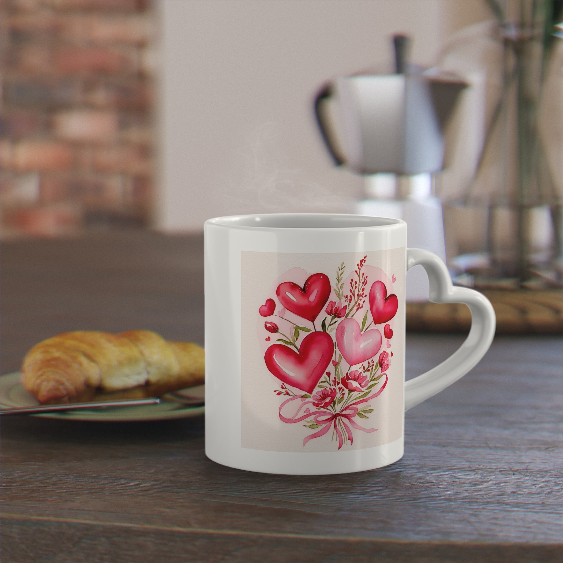 Heart-Shaped Coffee Mug - Valentine's Gift | Free Fashion
