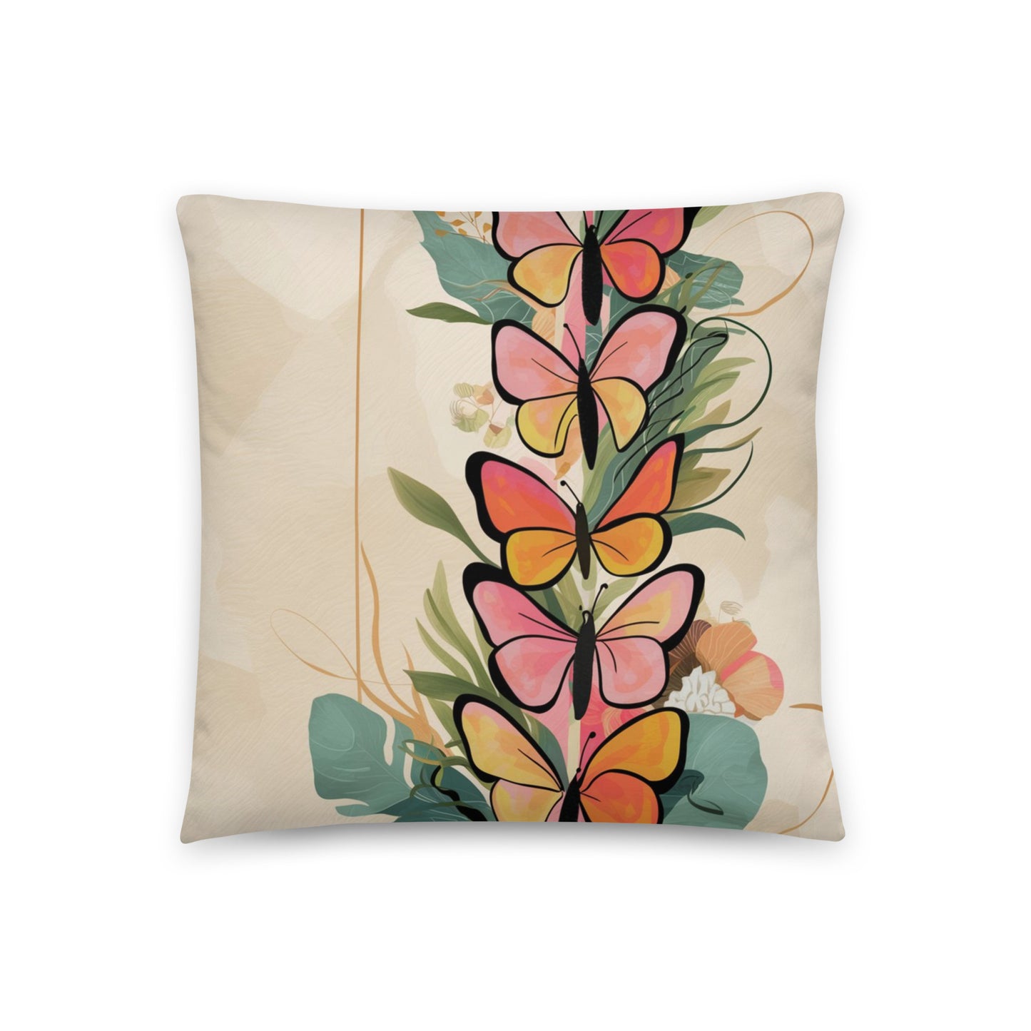 Colorful Butterflies Pillow - Decorative Throw Pillow