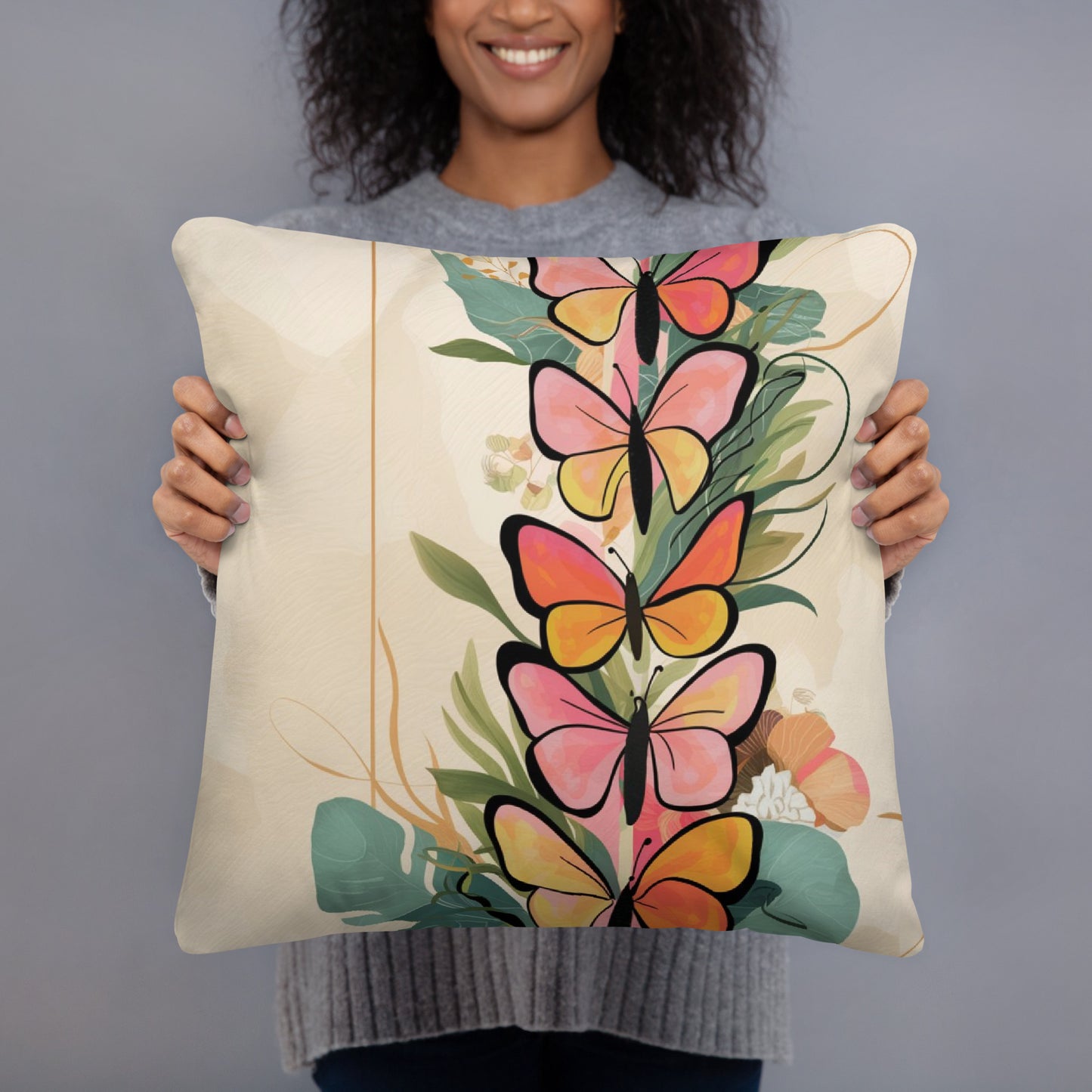 Colorful Butterflies Pillow - Decorative Throw Pillow