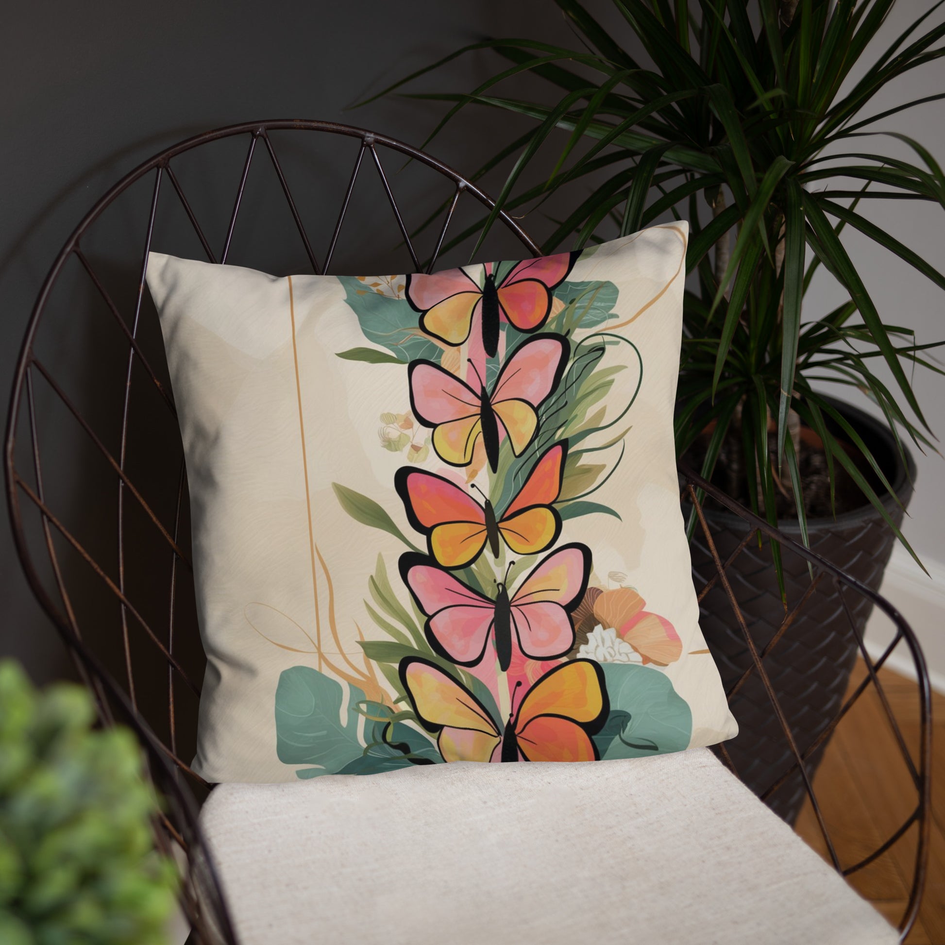 Colorful Butterflies Pillow - Decorative Throw Pillow