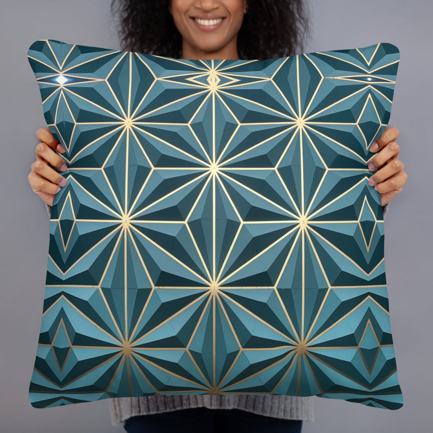 dark green and gold basic pillow