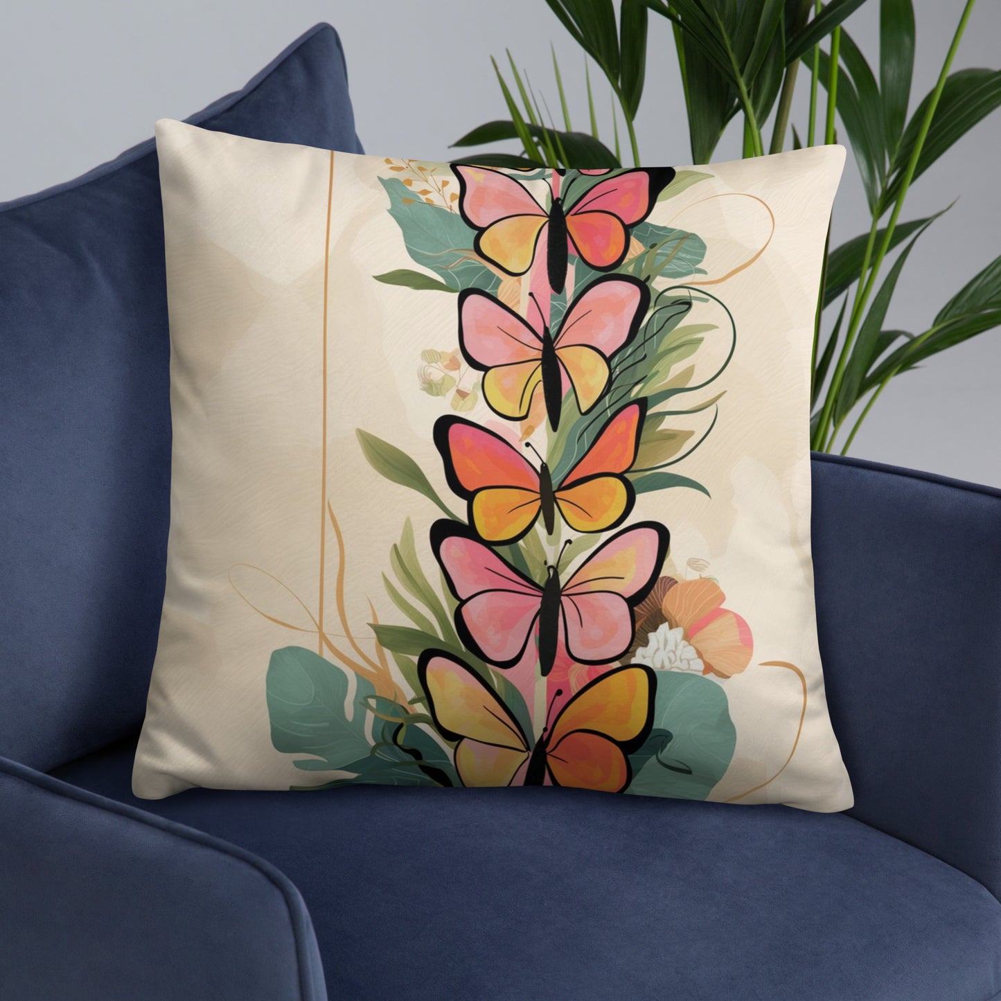 Colorful Butterflies Pillow - Decorative Throw Pillow