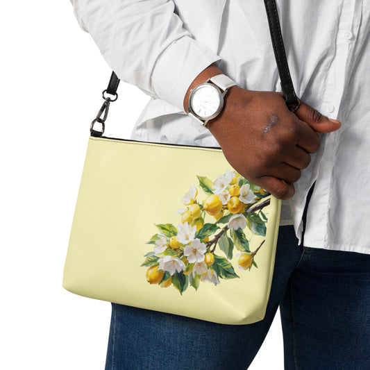 Lemon Crossbody Bag - Citrus Pattern Utility Bag