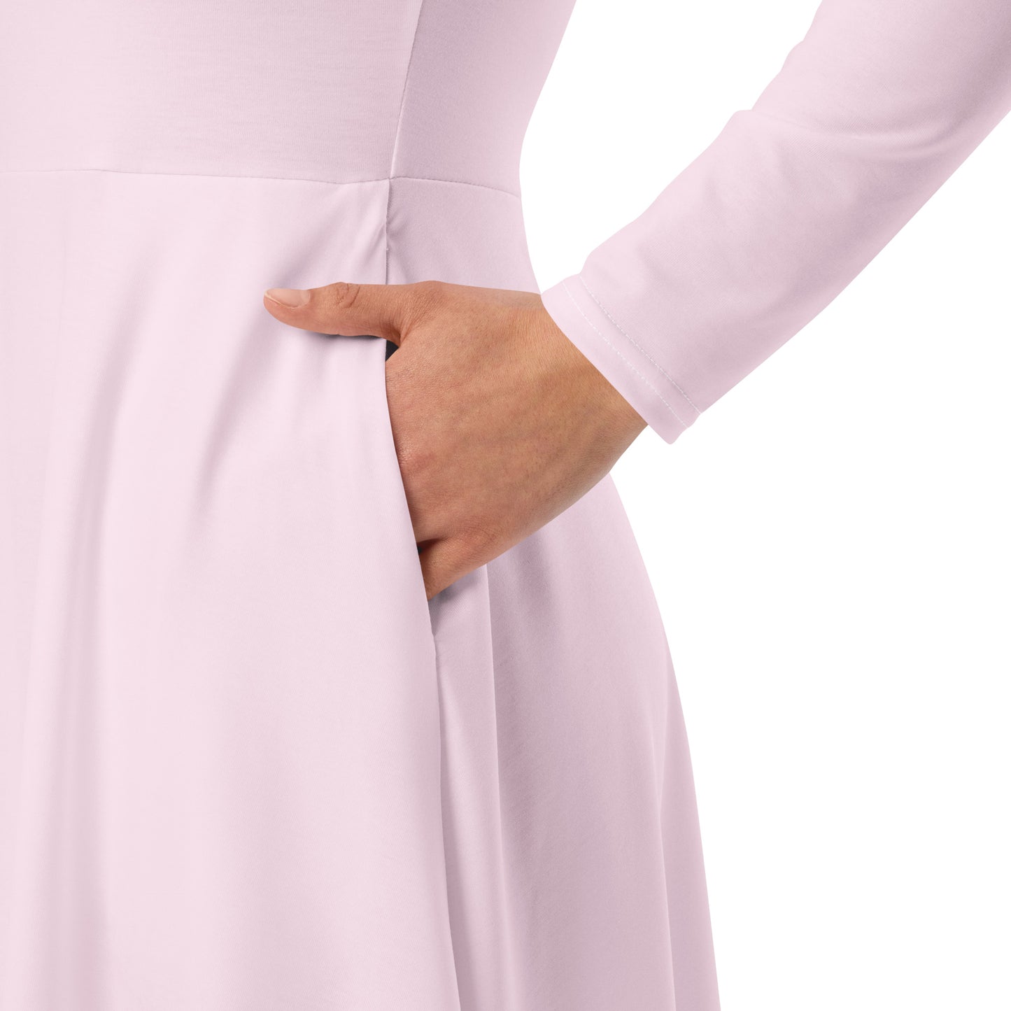 Hearts Long Sleeve Midi Dress - Romantic Women's Dress