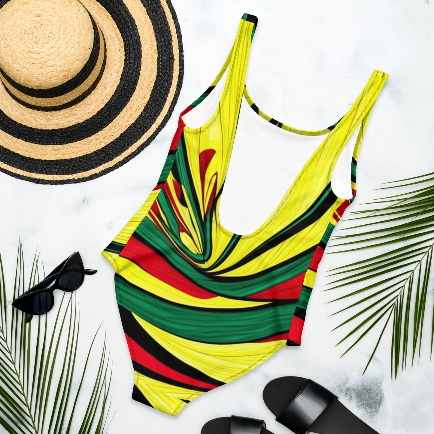 Colorful One-Piece Swimsuit - Women's Vibrant Swimwear