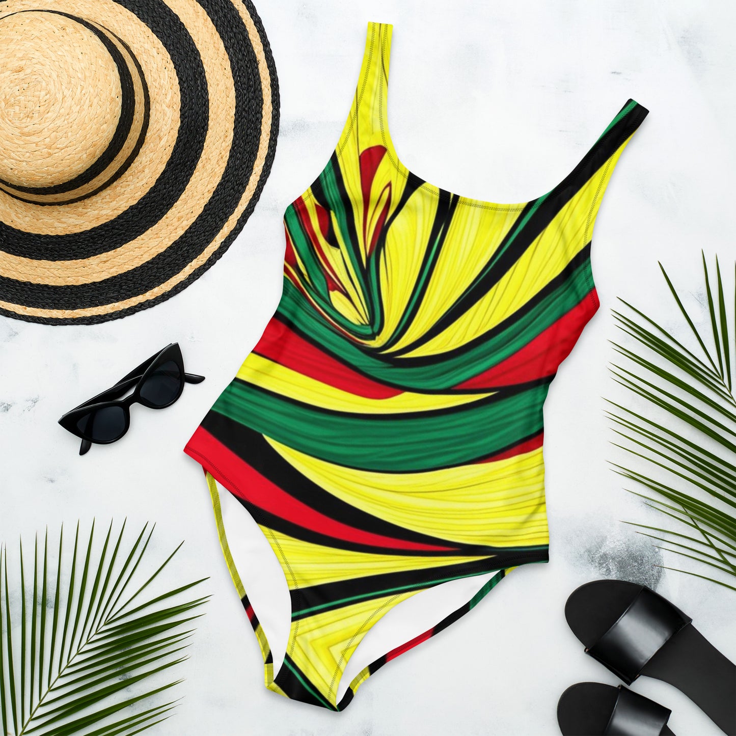 Colorful One-Piece Swimsuit - Women's Vibrant Swimwear