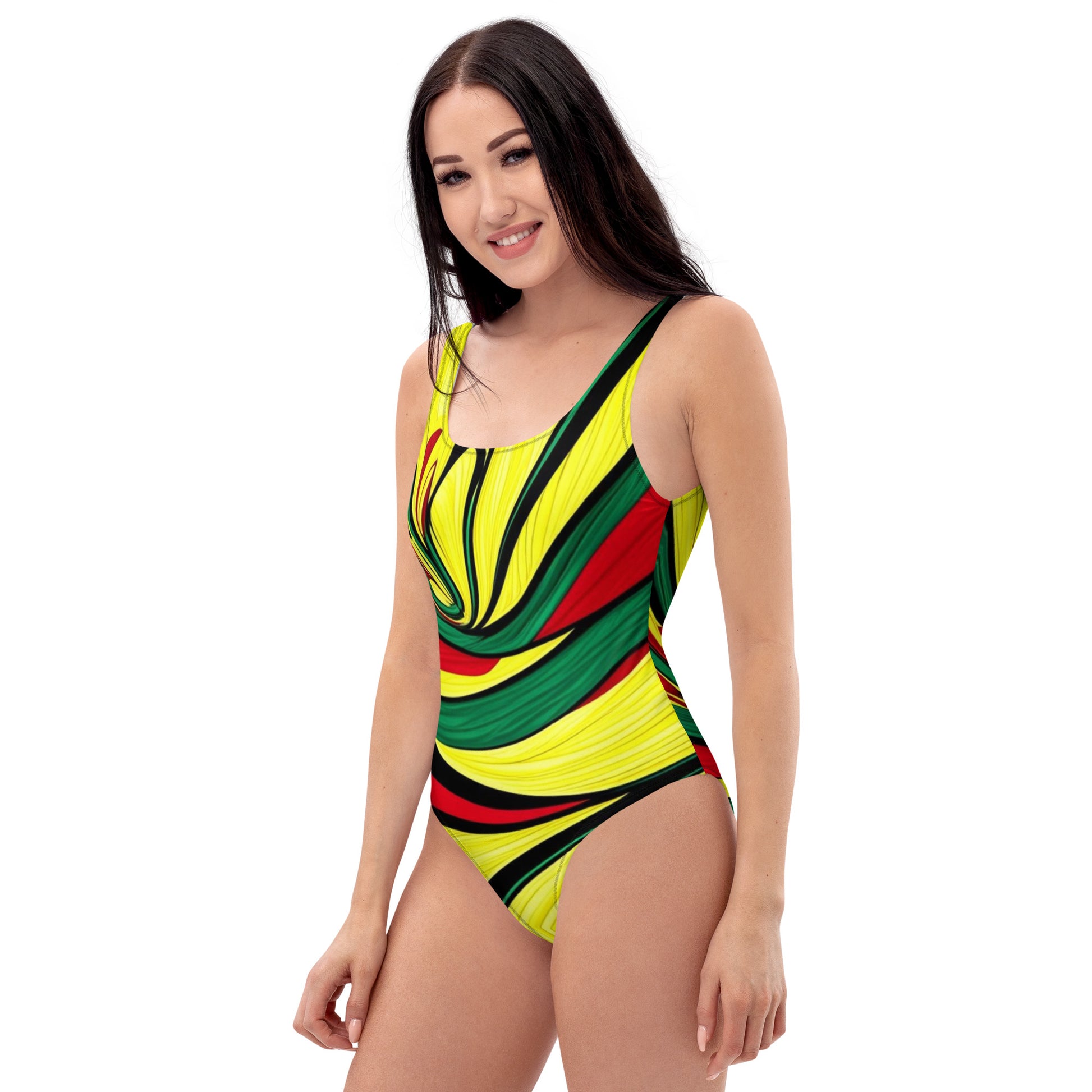 Colorful One-Piece Swimsuit - Women's Vibrant Swimwear