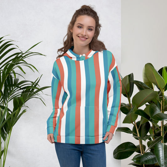 Stripes Hoodie blue white red