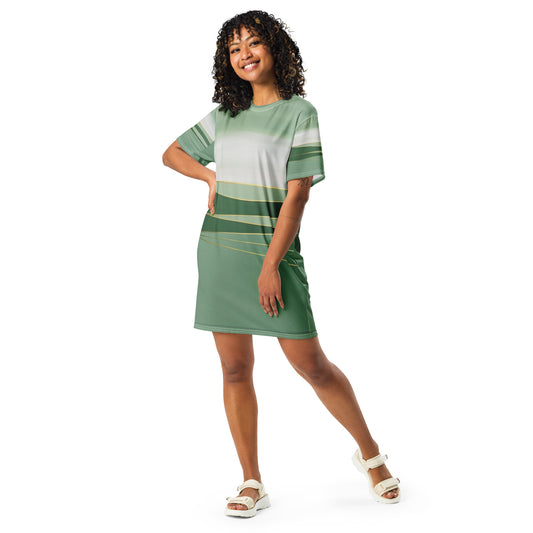 Green T-Shirt Dress - Comfortable Women's Casual Dress