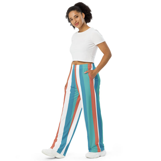 Bold Stripe Wide-Leg Pants