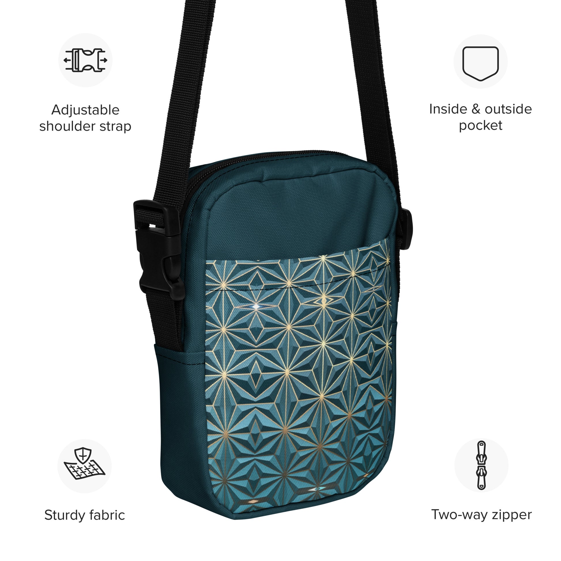 Utility crossbody bag Dark Geometry