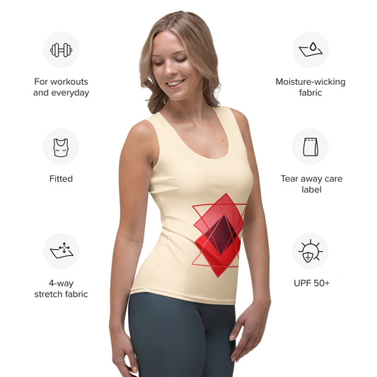 Red Squares Tank Top - Sublimation Cut & Sew Women's Top