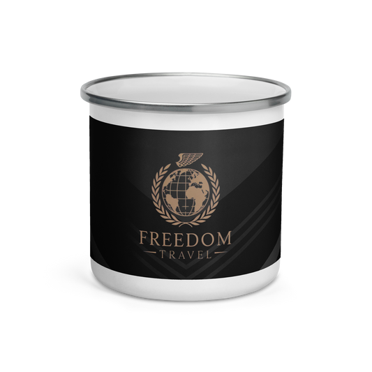 Freedom Travel Enamel Mug - Durable Camping Coffee Cup