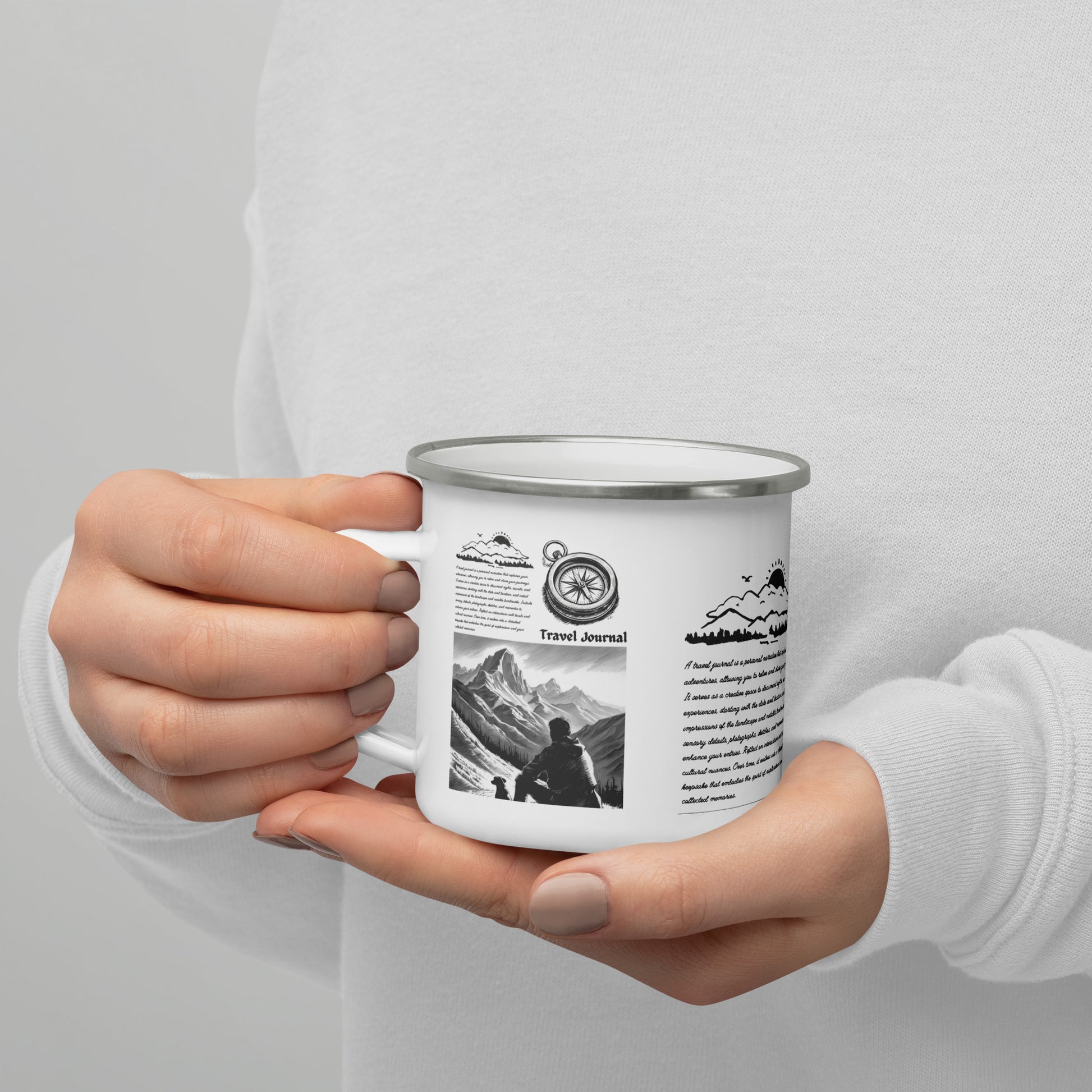 Mountains Enamel Mug - Outdoor Camping Coffee Mug