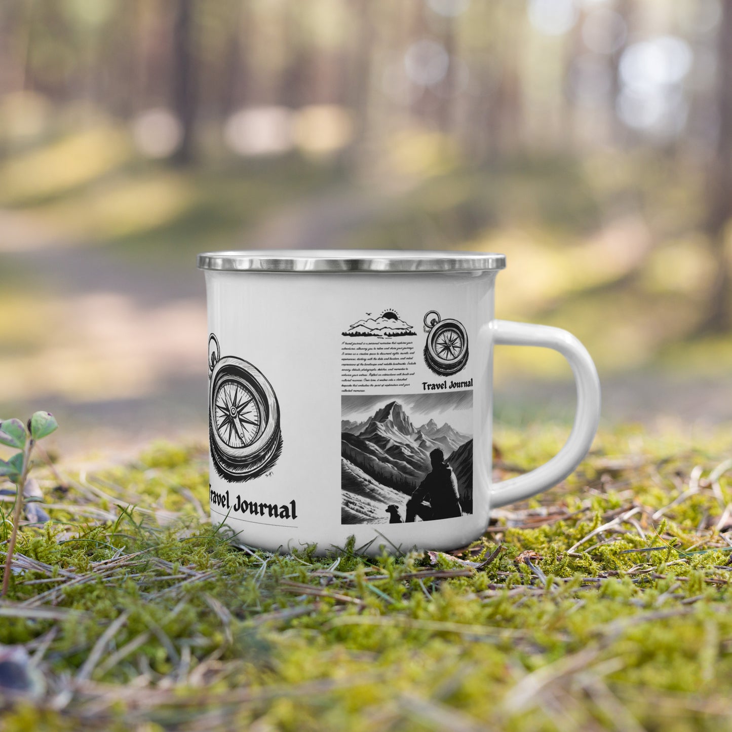 Mountains Enamel Mug - Outdoor Camping Coffee Mug