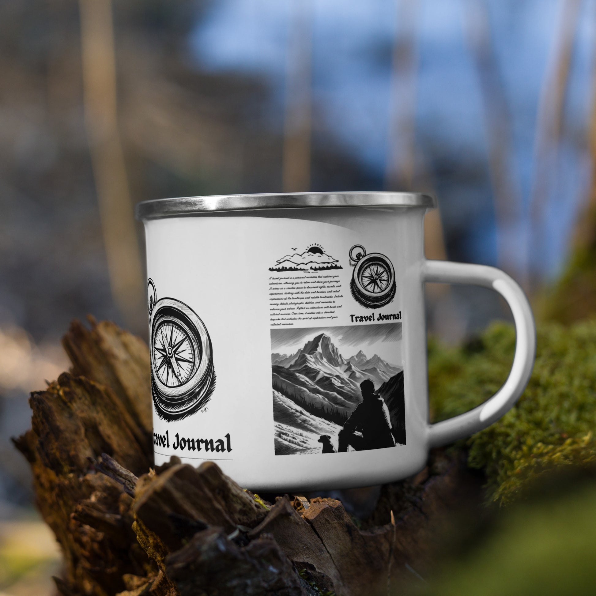 Mountains Enamel Mug - Outdoor Camping Coffee Mug