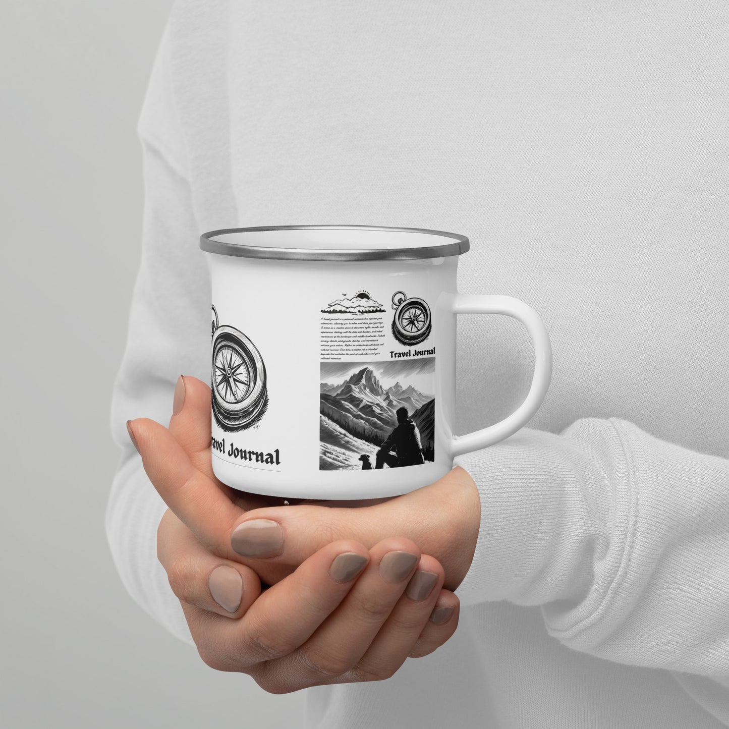 Mountains Enamel Mug - Outdoor Camping Coffee Mug