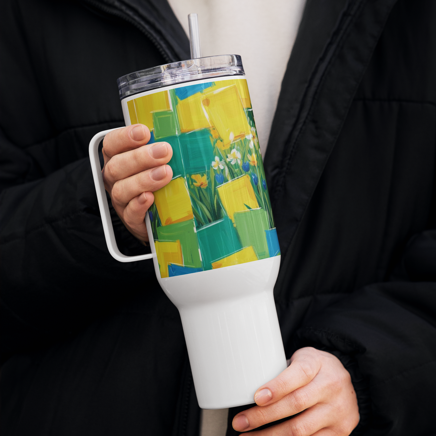 Travel mug with a handle Spring