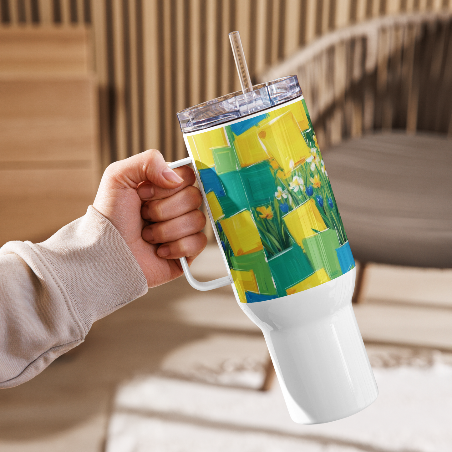Travel mug with a handle Spring