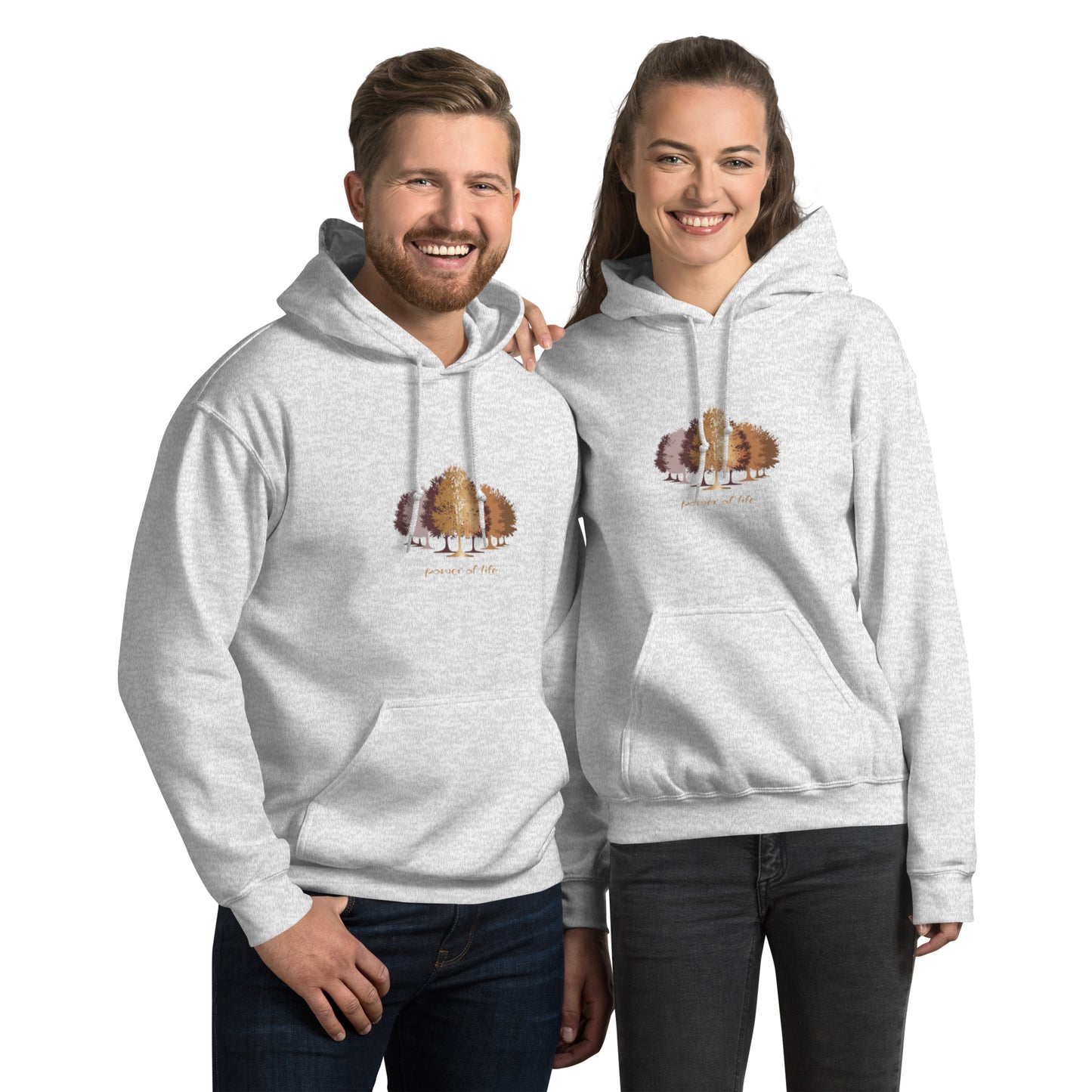 grey hoodie with trees