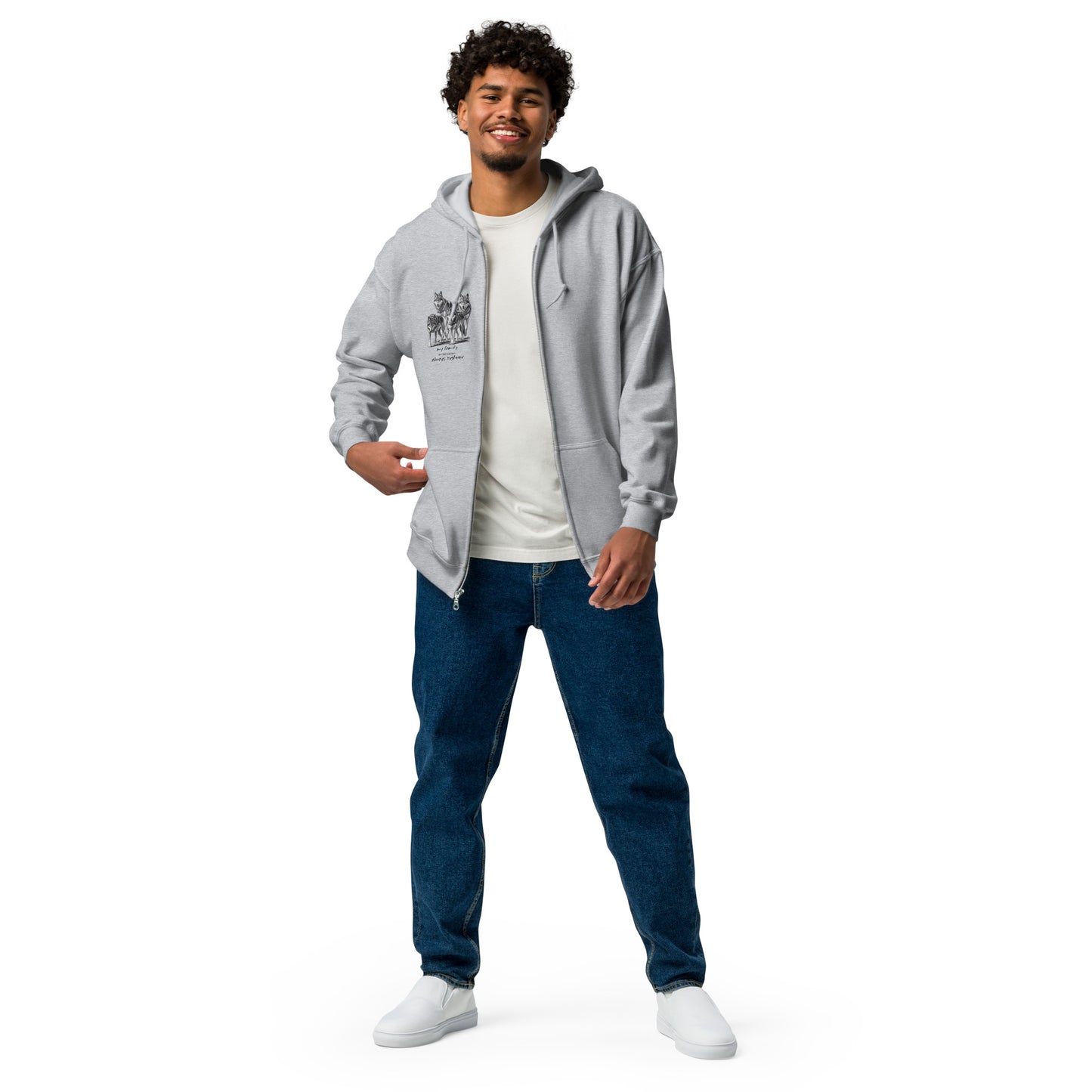 Wolfs heavy blend zip hoodie