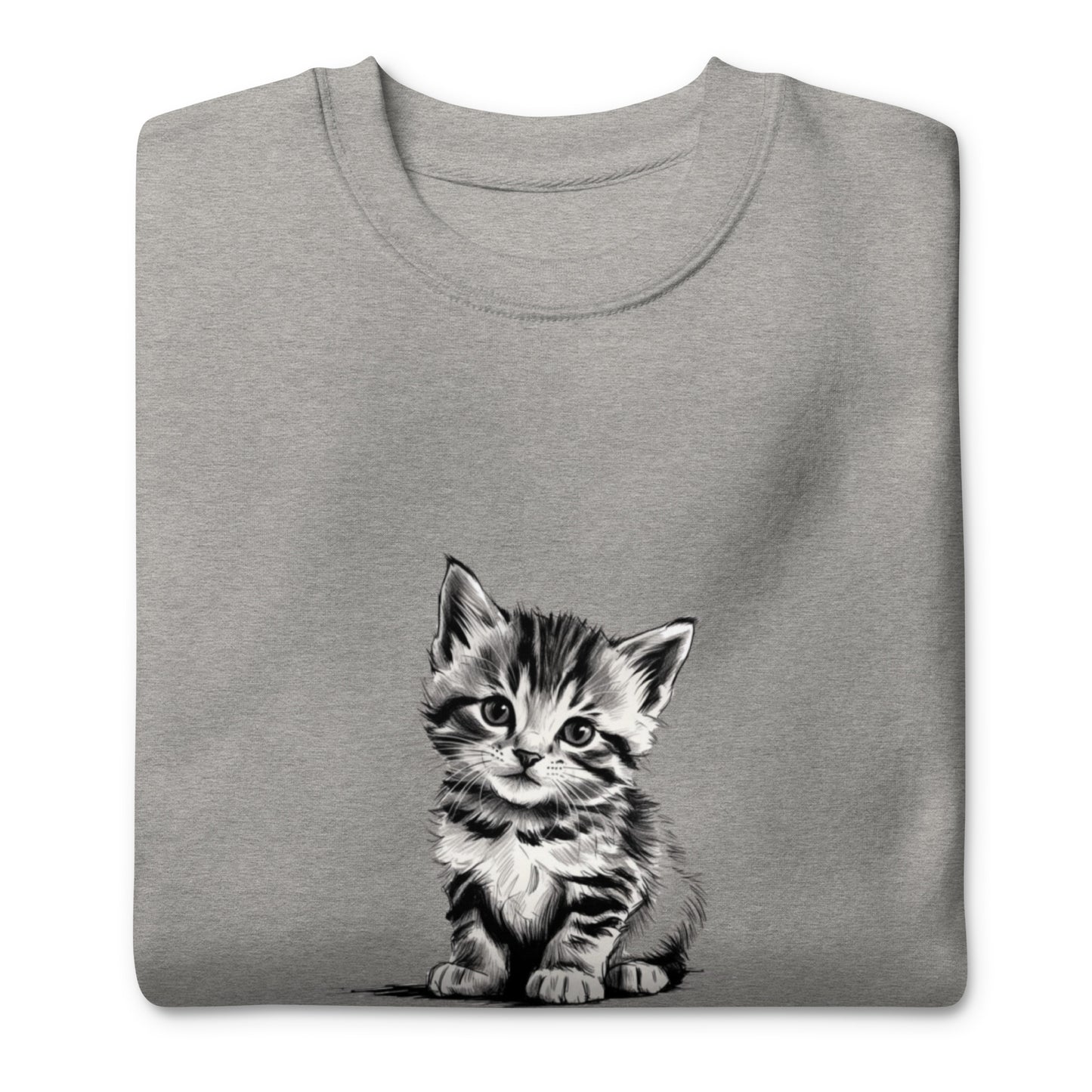 Cute Cat Unisex Premium Sweatshirt - Adorable Feline Design