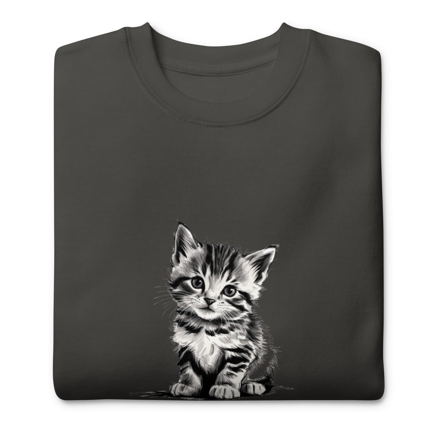 Cute Cat Unisex Premium Sweatshirt - Adorable Feline Design
