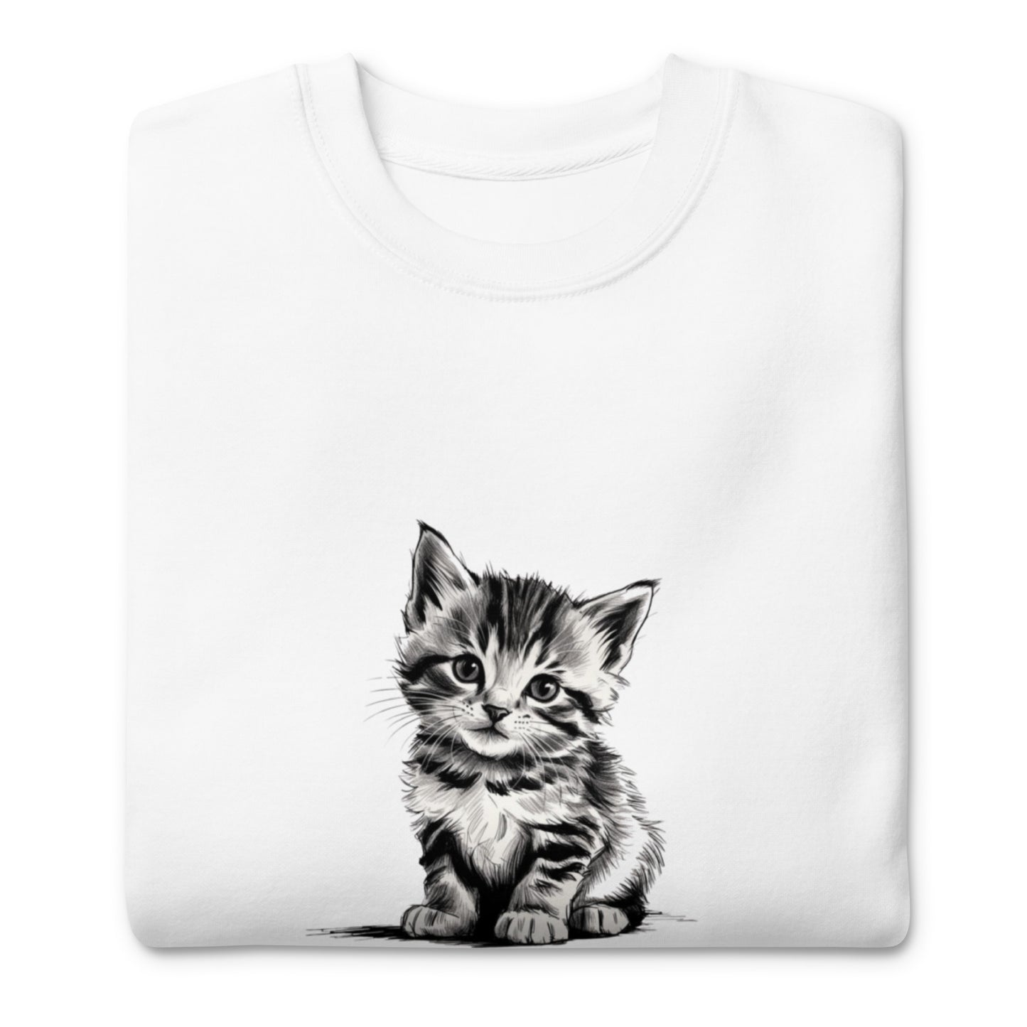 Cute Cat Unisex Premium Sweatshirt - Adorable Feline Design