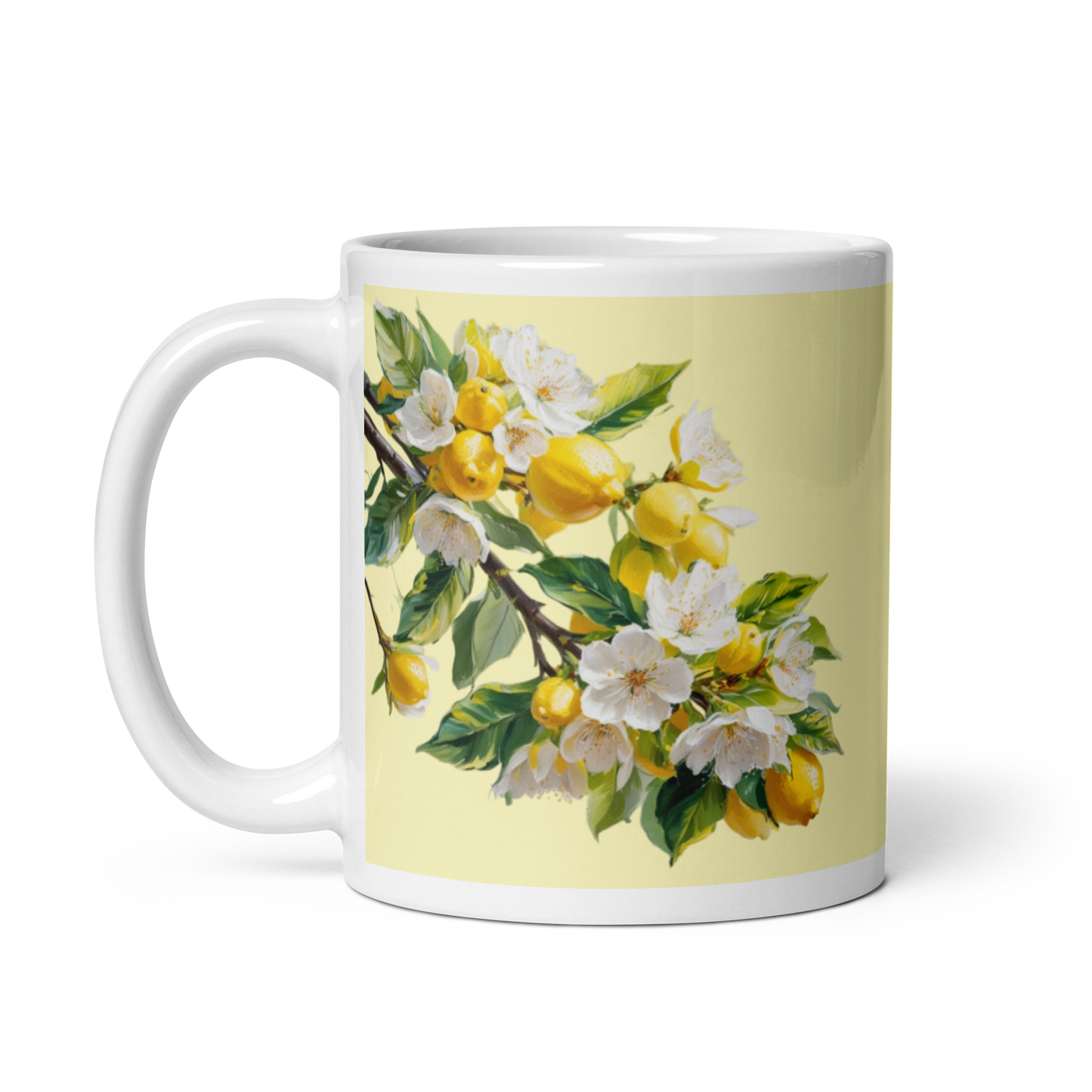 White glossy mug Citrus