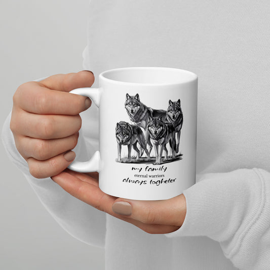 Wolves Glossy Mug - Wildlife Animal Print