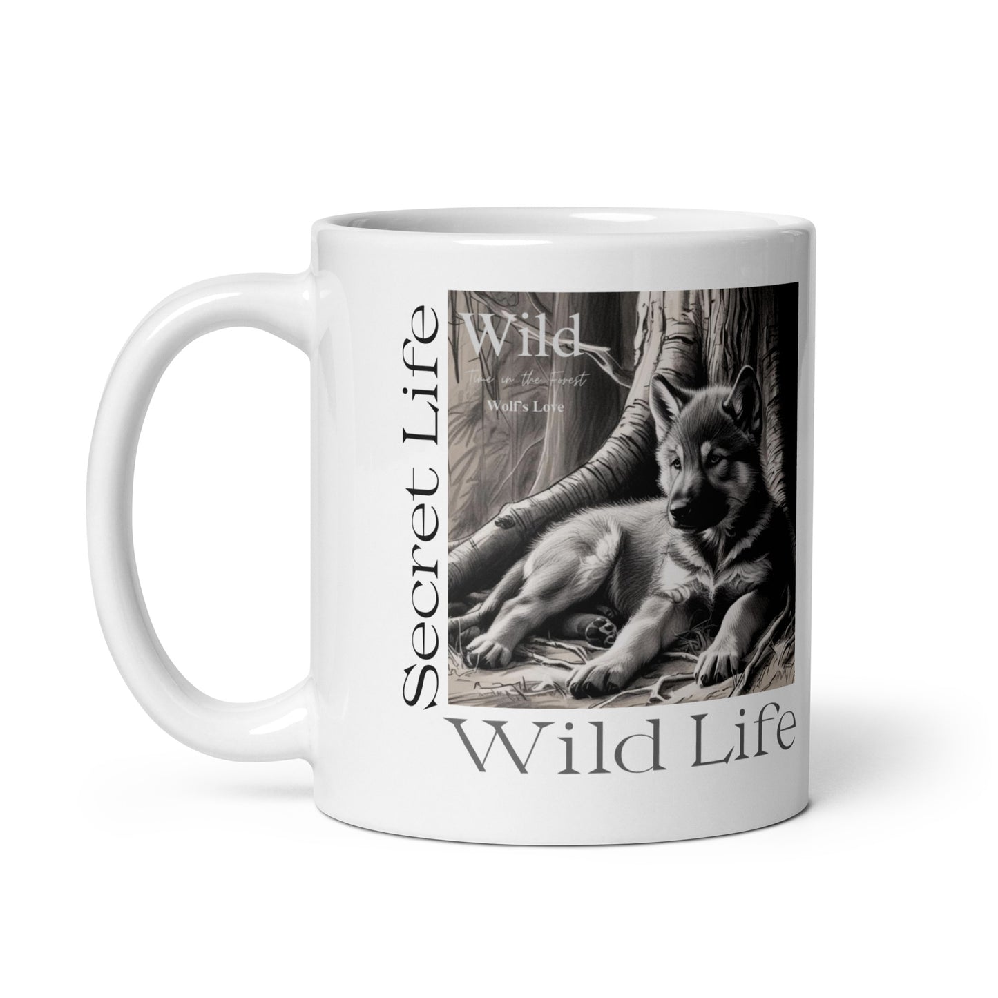 Wolf White Glossy Mug - Wildlife Coffee Cup