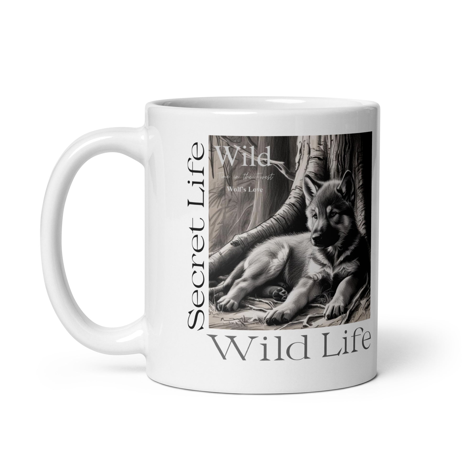 Wolf White Glossy Mug - Wildlife Coffee Cup