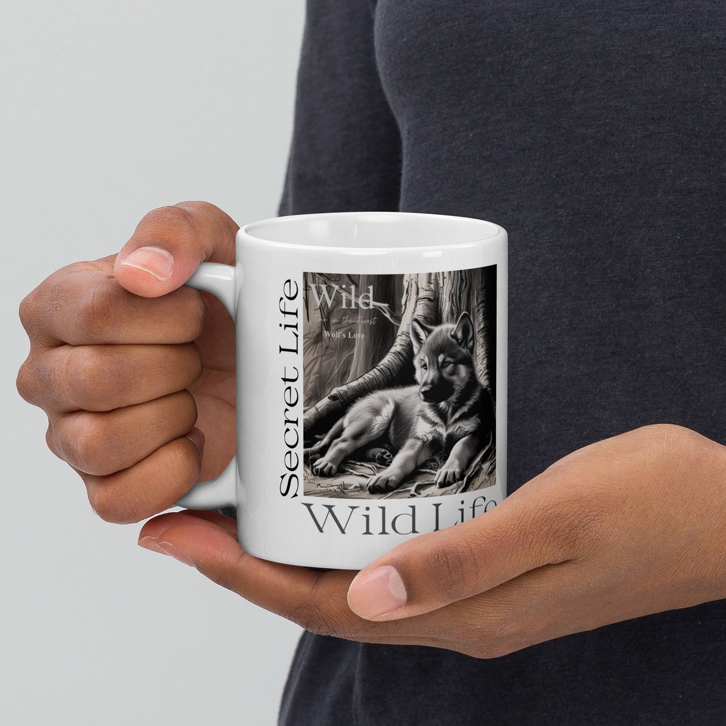 Wolf White Glossy Mug - Wildlife Coffee Cup