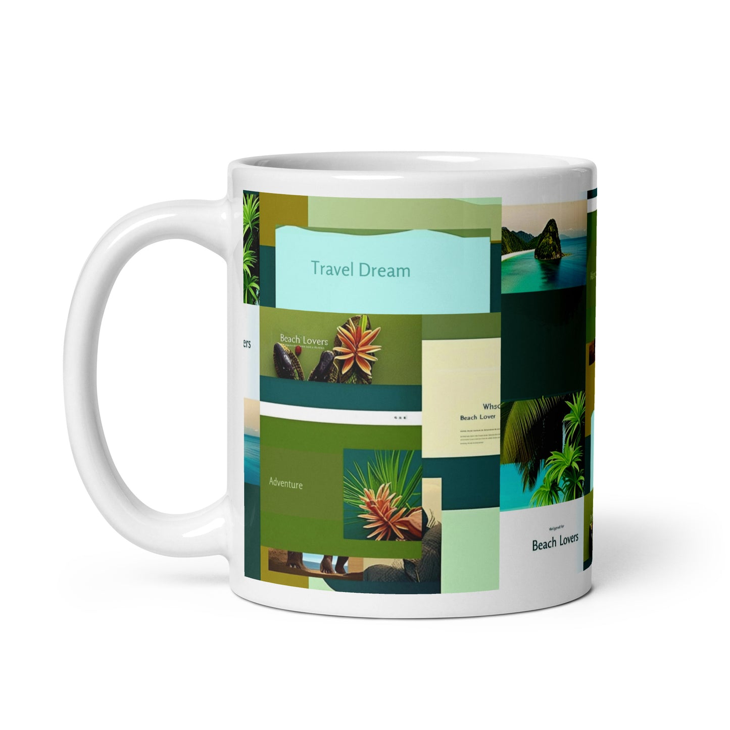 Tropical White glossy mug