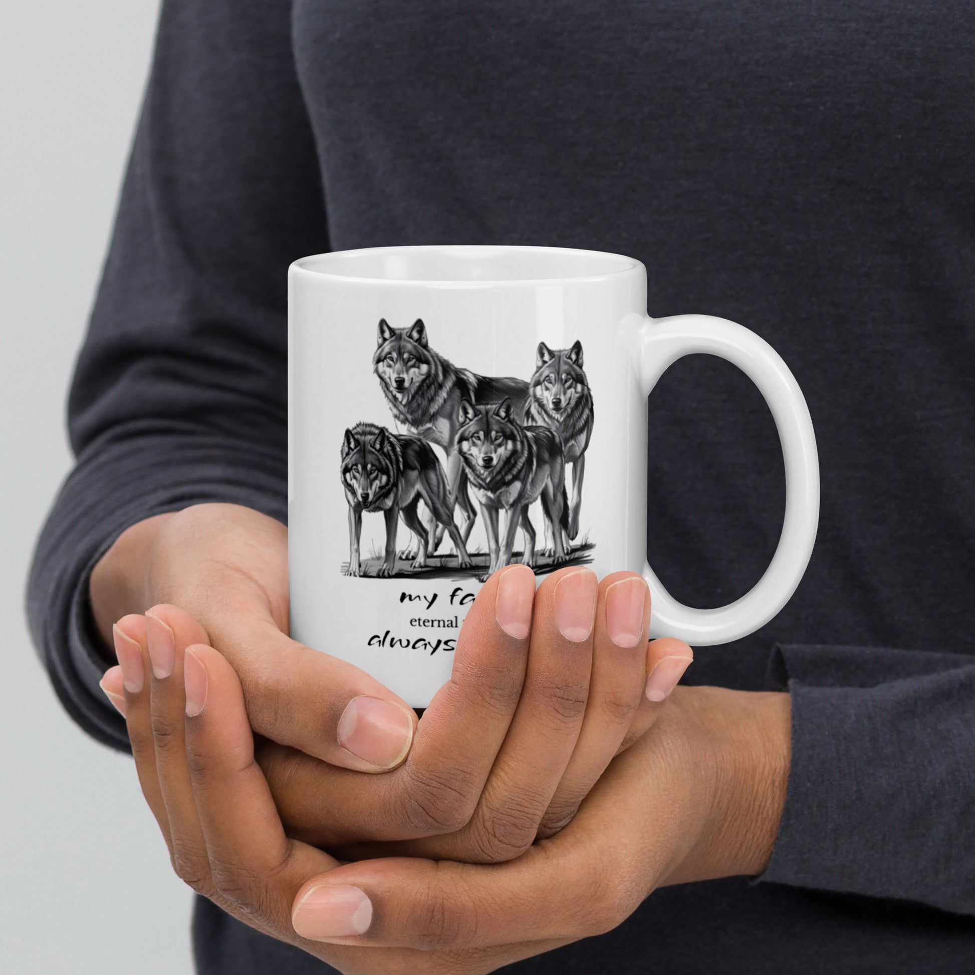 Wolves Glossy Mug - Wildlife Animal Print