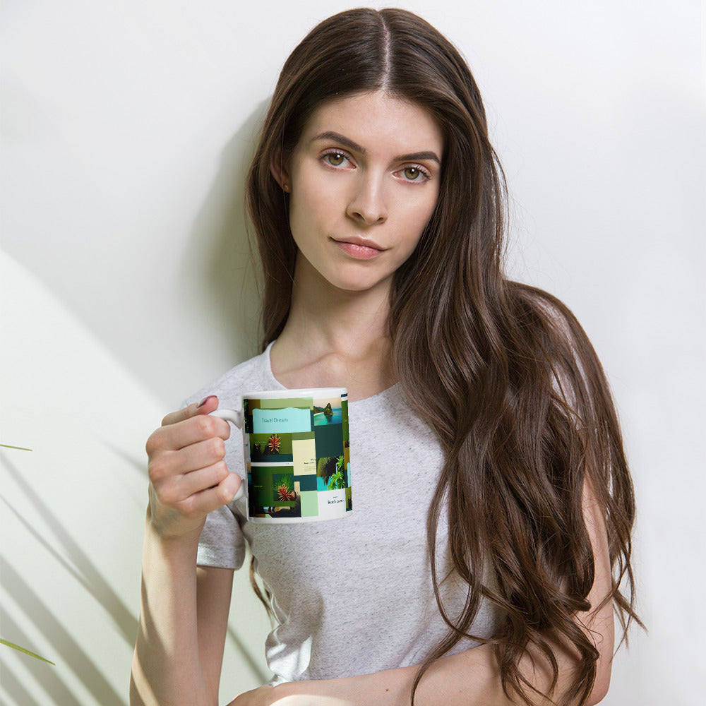 Tropical White glossy mug