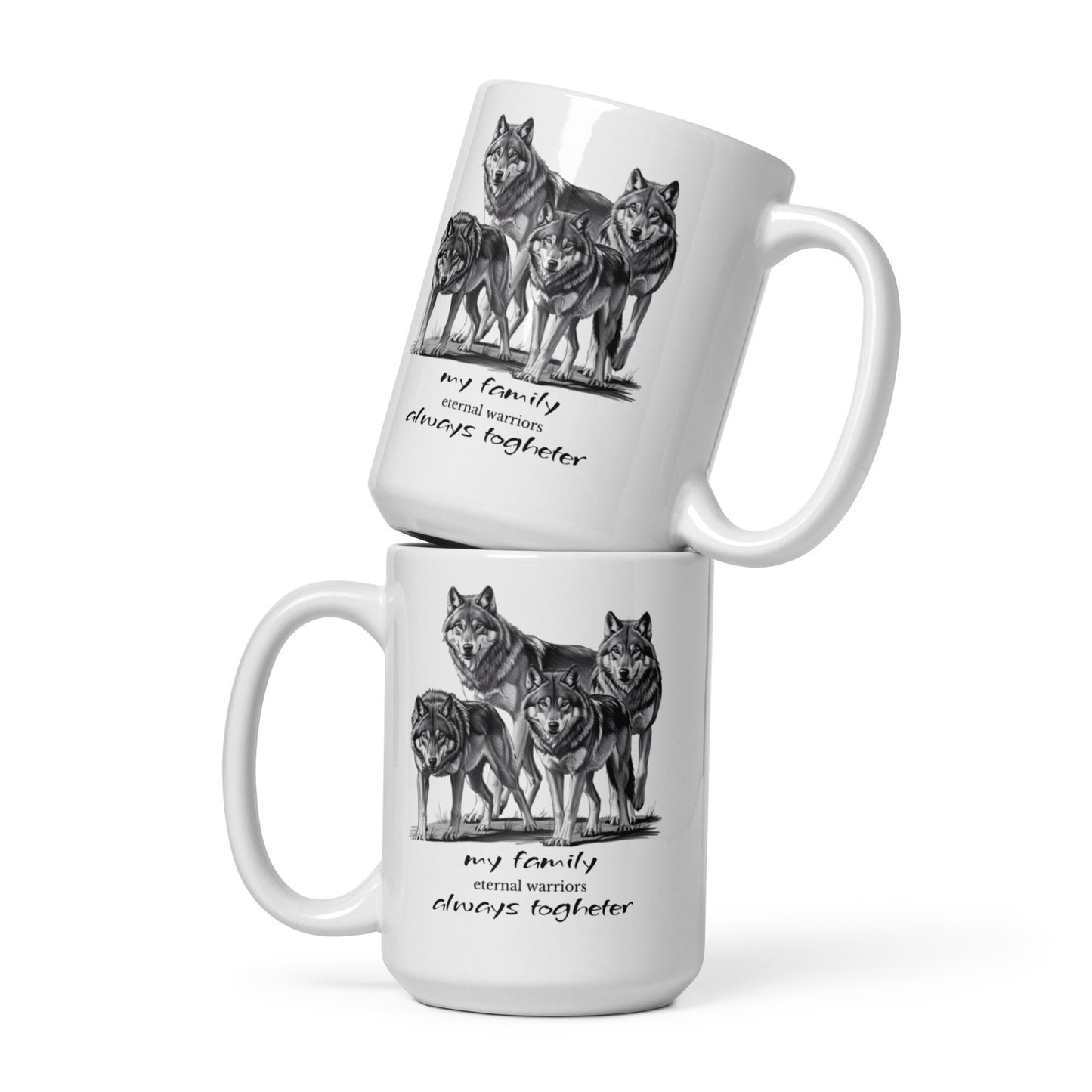 Wolves Glossy Mug - Wildlife Animal Print