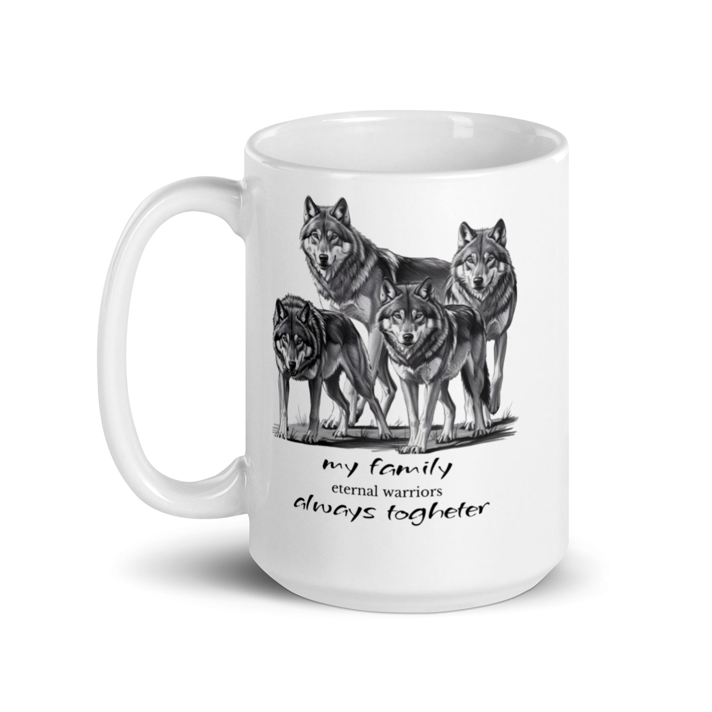 Wolves Glossy Mug - Wildlife Animal Print