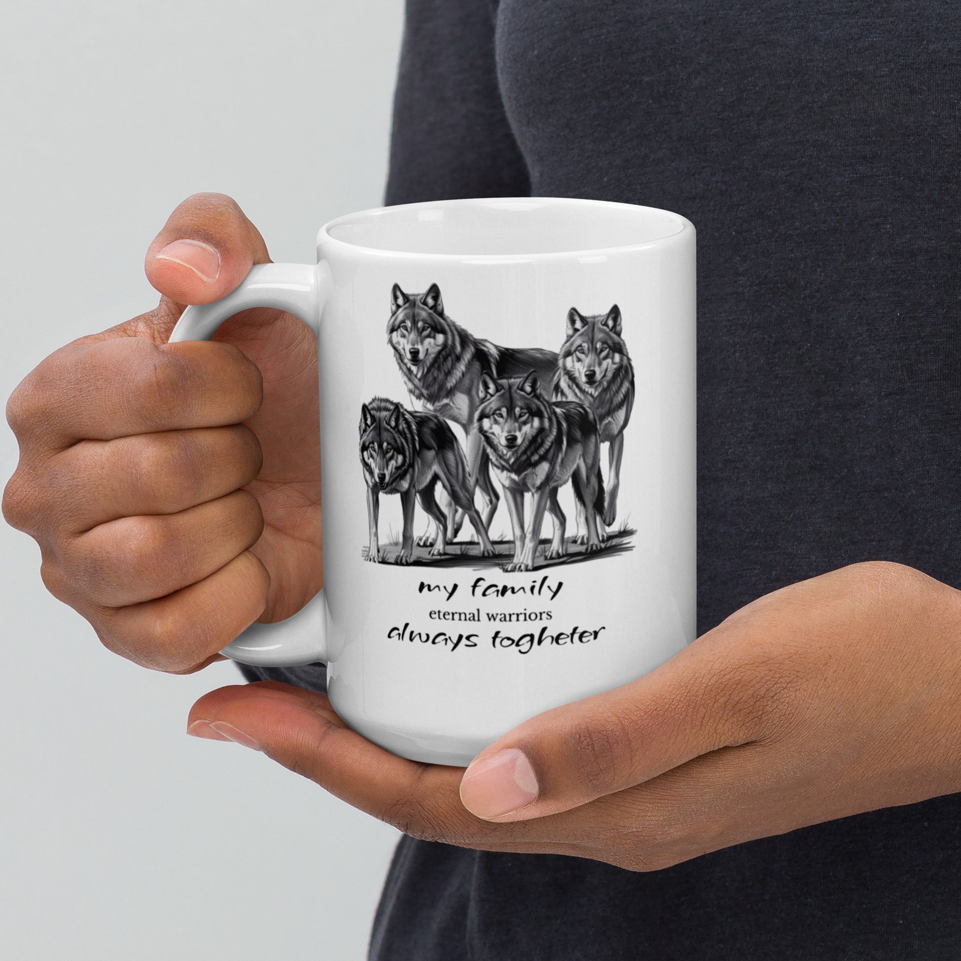 Wolves Glossy Mug - Wildlife Animal Print