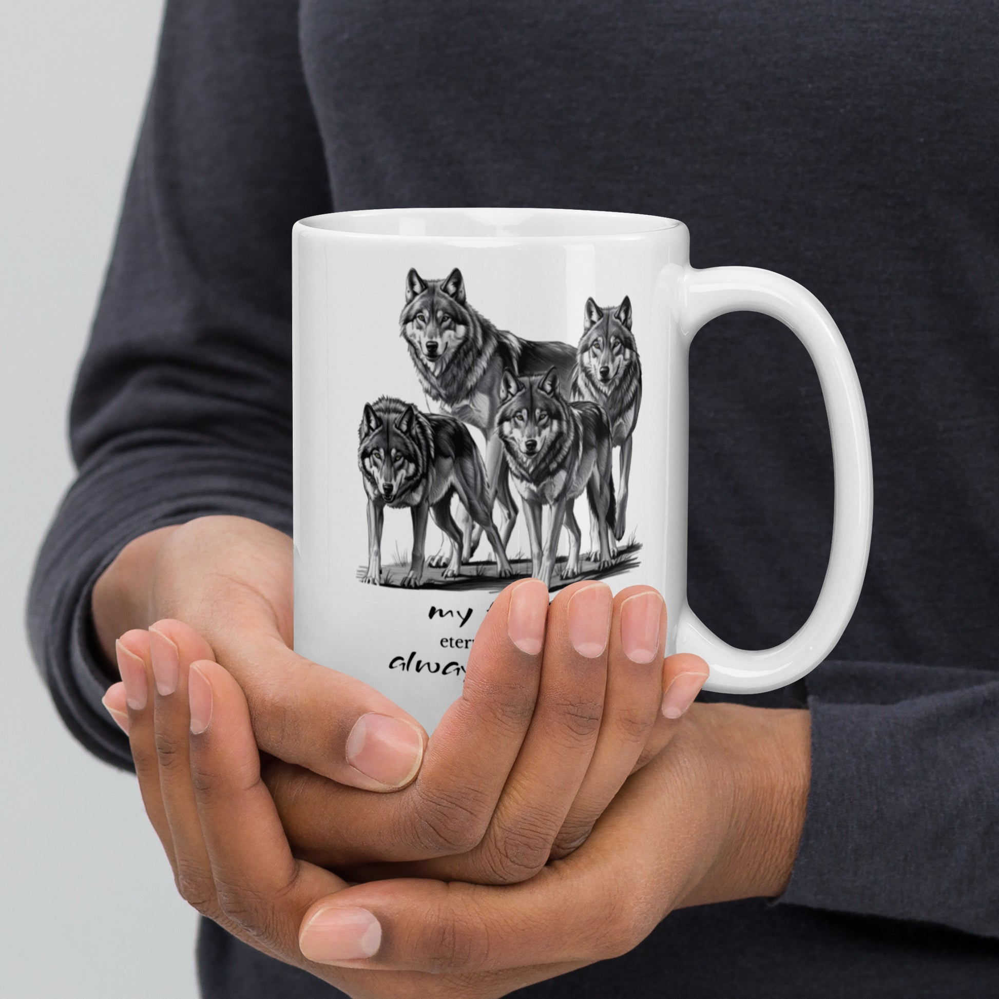 Wolves Glossy Mug - Wildlife Animal Print