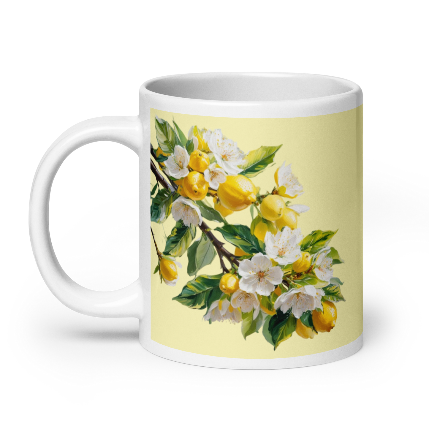 White glossy mug Citrus