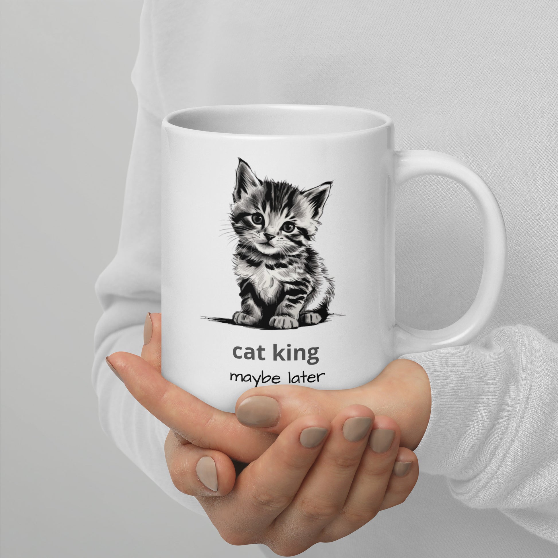 Cute Cat White glossy mug