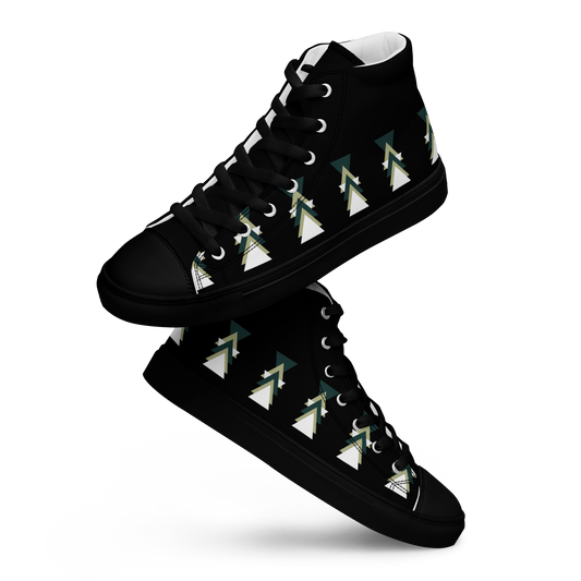 Triangles Women's High Top Canvas Shoes - Geometric Sneakers