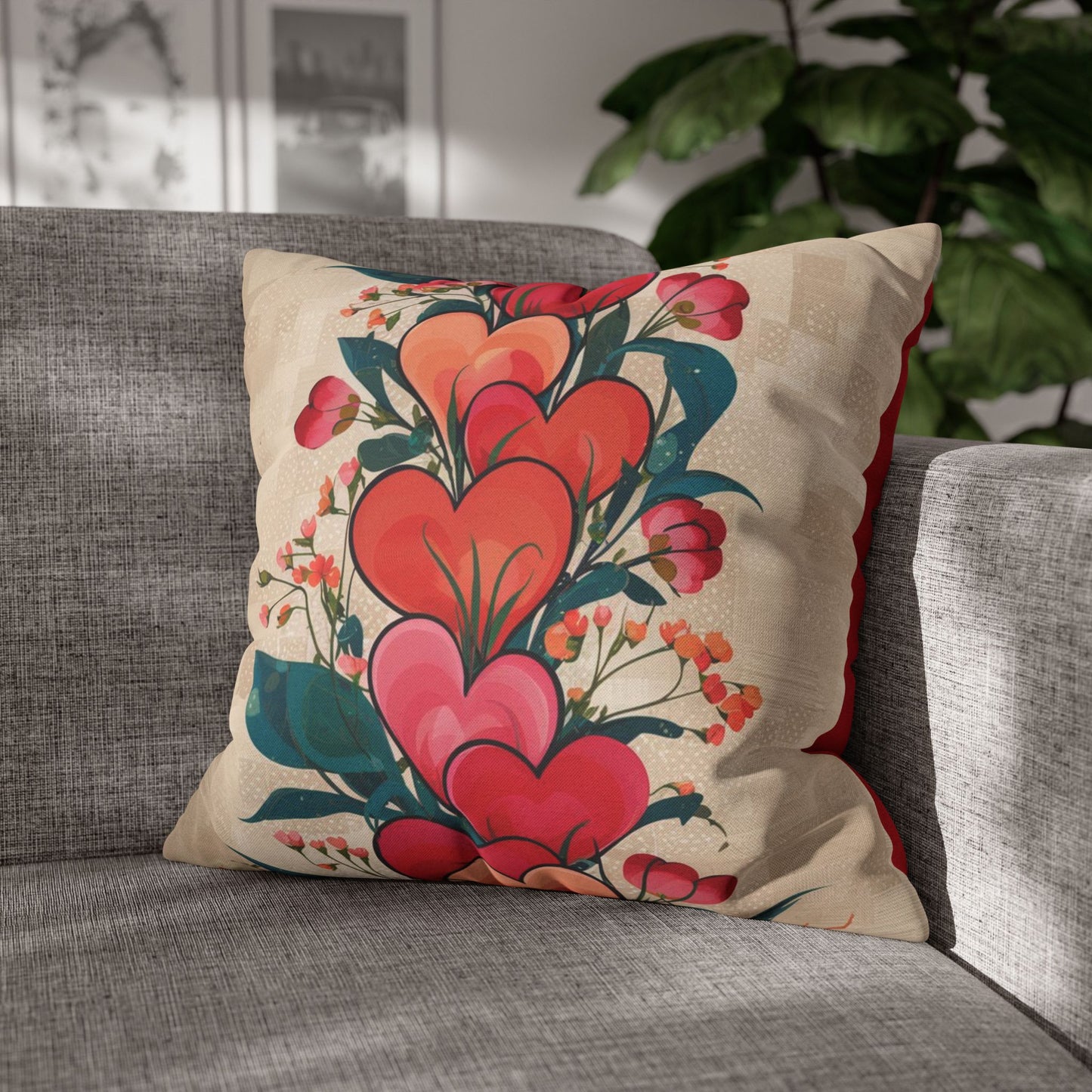 Spun Polyester Square Pillowcase