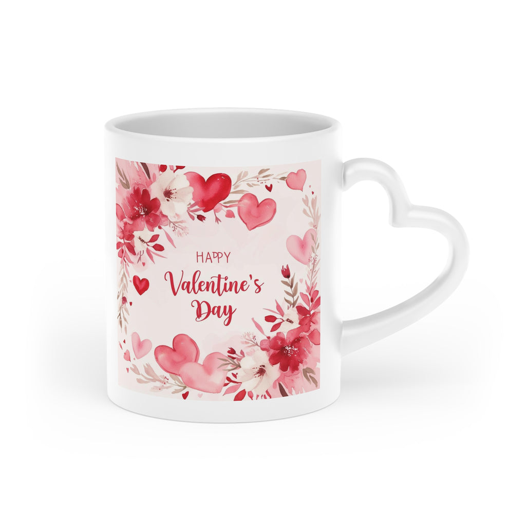 Show your love with this romantic heart-shaped mug. Perfect Valentine's Day gift for loved ones. Beautiful design, quality ceramic. Express your love!