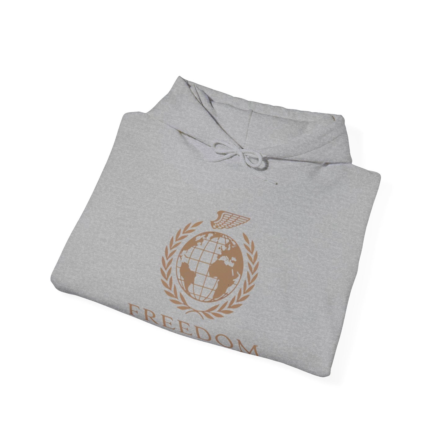 Close-up of Freedom Travel hoodie design