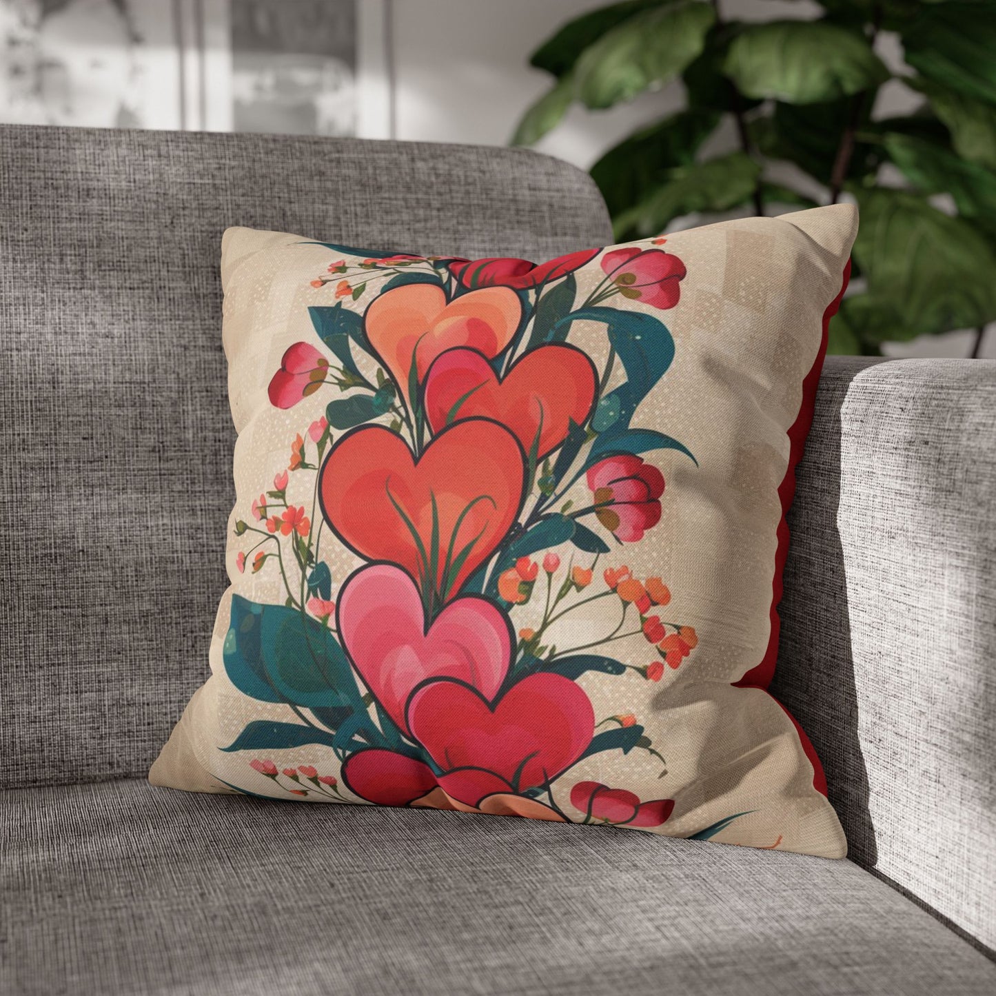 Spun Polyester Square Pillowcase