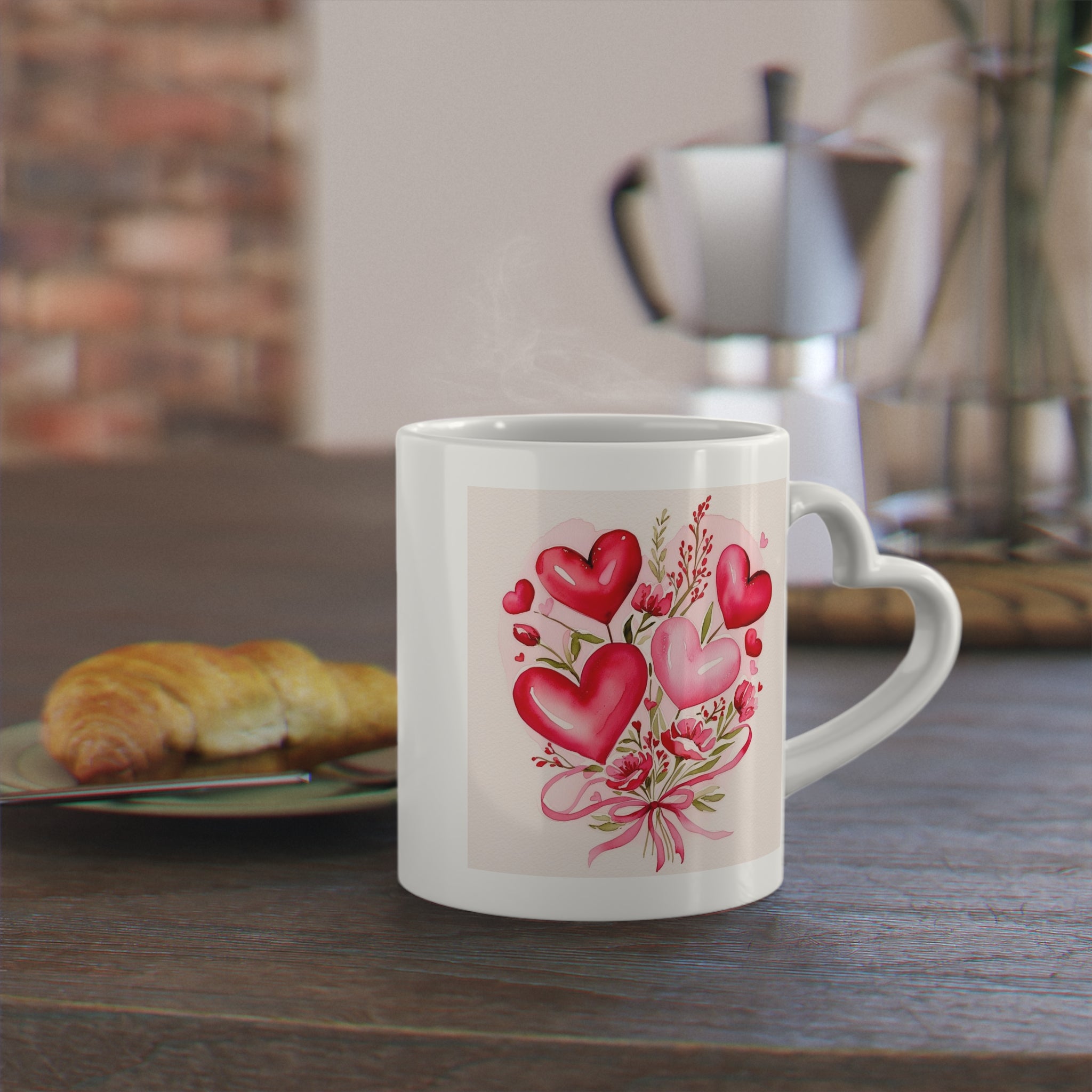 Heart-Shaped Coffee Mug - Valentine's Gift | Free Fashion